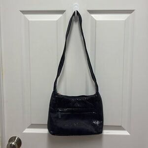 Pinky Genuine Leather Navy Snakeskin Shoulder Bag